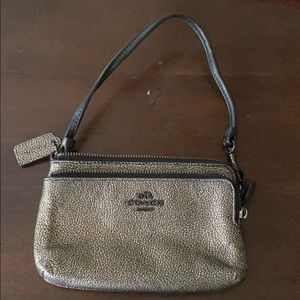 NWOT coach metallic wristlet